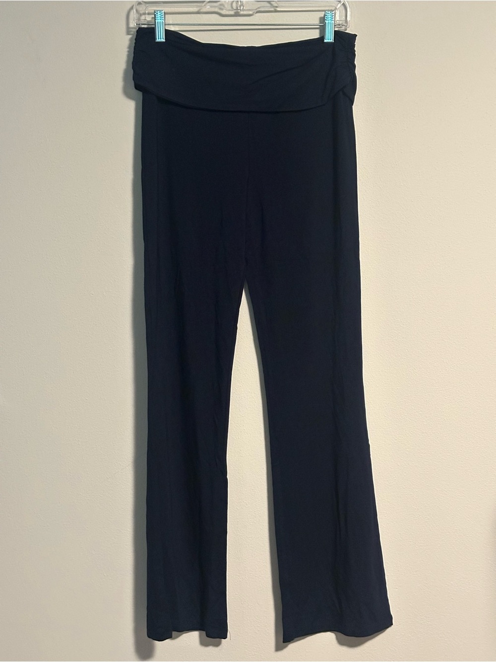 Garage Fold Over Flare Knit Pants Women’s M Mariana Blue Yoga Y2K NWT